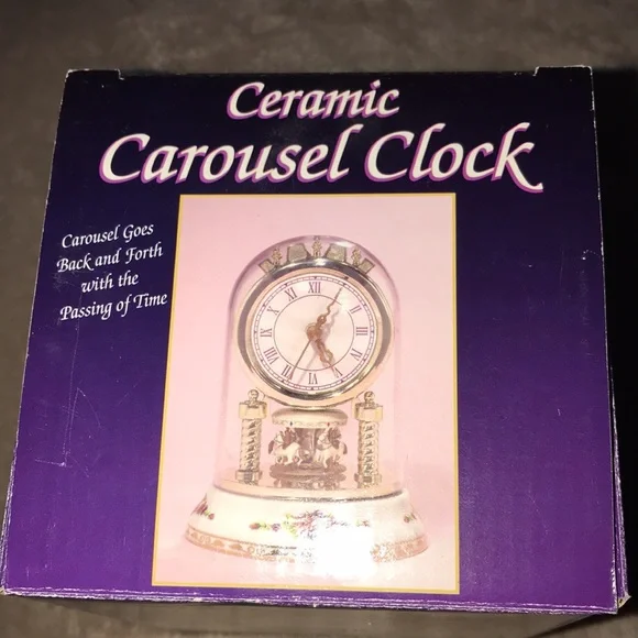 Ceramic Carousel 🎠 Clock battery operated New in box - Picture 4 of 5
